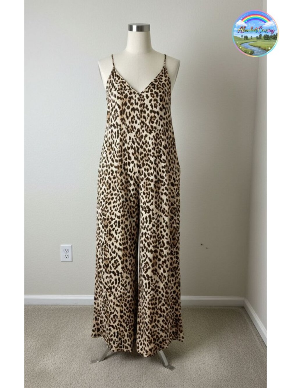 Satin Wide Leg Jumpsuit Sleeveless V-Neck Spaghetti Strap Dressy Casual